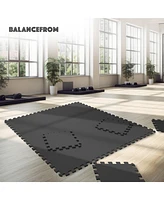 BalanceFrom Fitness Sq Ft Interlocking Eva Foam Exercise Mat Tiles