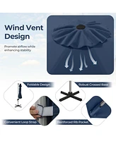 Sugift 11 Ft Outdoor Patio Umbrella with 360° Rotation and Adjustable Tilt-Navy