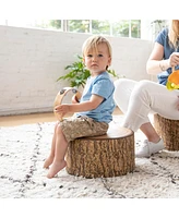 ECR4Kids SoftZone Tree Stump Stool Set, Chocolate, 3-Piece