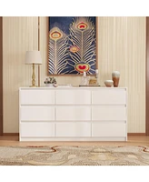 Famapy 9-Drawer White Paint Finish Dresser Chest of Drawers