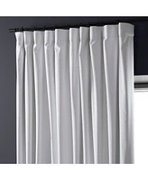 Half Price Drapes White Extra Wide Performance Linen Hotel Blackout Curtain