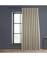 Half Price Drapes Oatmeal Extra Wide Textured Faux Linen Room Darkening Curtain