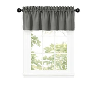 Kate Aurora Coastal Hamptons Living Complete 3 Piece Textured Kitchen Curtain Tier & Valance Set