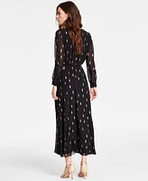 Msk Women's Printed Surplice Chiffon Maxi Dress