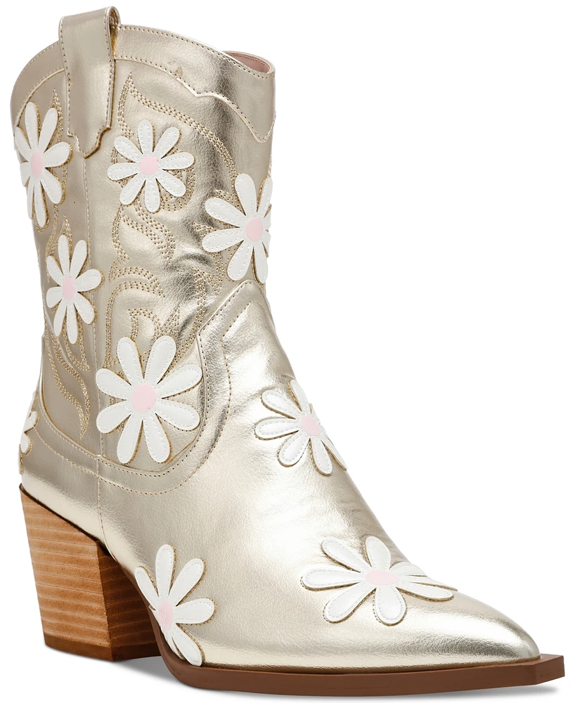 Betsey Johnson Women's Teddy Daisy Western Booties