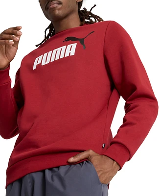 Puma Men's Ess+ Big Logo Crewneck Fleece Sweatshirt