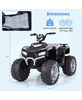 Gymax Kids Ride-On Atv 24V Battery Powered Electric Vehicle w/ Wireless Connection Music Radio Pink