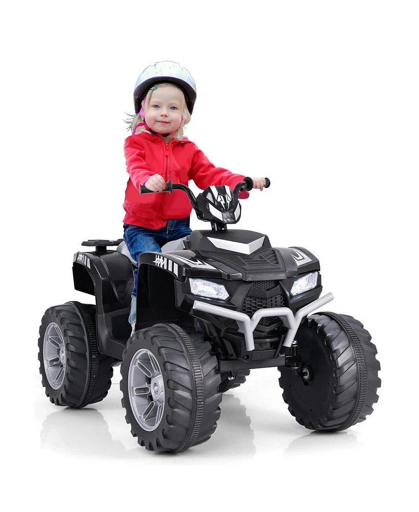 Gymax Kids Ride-On Atv 24V Battery Powered Electric Vehicle w/ Wireless Connection Music Radio Pink