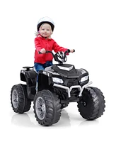 Gymax Kids Ride-On Atv 24V Battery Powered Electric Vehicle w/ Wireless Connection Music Radio Pink