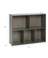 ECR4Kids Streamline 5-Compartment Storage Cabinet, 30in, Grey Wash