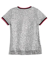 Guess Big Girls All-Over Sequin Short Sleeve T-shirt