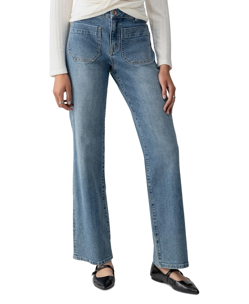 Sanctuary Women's Marine Straight-Leg Patch-Pocket Jeans