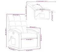 Massage Recliner Chair Light Gray Fabric