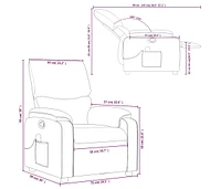 Massage Recliner Chair Light Gray Fabric