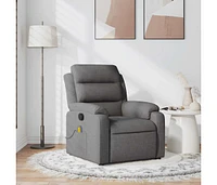 Massage Recliner Chair Dark Gray Fabric
