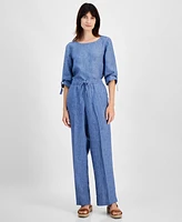 Charter Club Women's 100% Linen Drawstring Pants