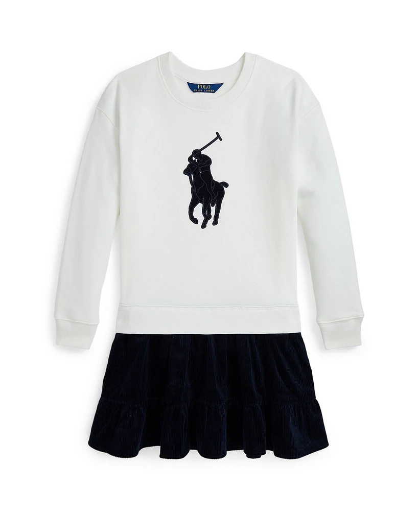 Polo Ralph Lauren Big Girls Pony Corduroy Skirt Fleece Dress