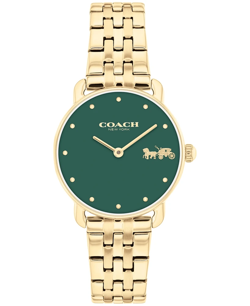 Coach Women's Elliot Gold-Tone Stainless Steel Bracelet Watch 28mm