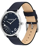 Coach Women's Elliot Navy Leather Strap Watch 36mm