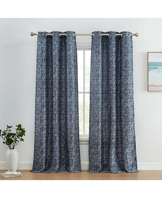 Hlc.me Avalon Jacquard Slub Texture - Privacy Curtains with Grommet Lightweight Window Curtain Panels