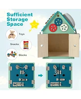 Inolait Montessori Play House with Sensory Games and Interior Storage Space