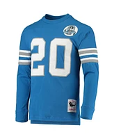 Mitchell & Ness Men's Barry Sanders Blue Detroit Lions 1993 Retired Player Name Number Long Sleeve T-shirt