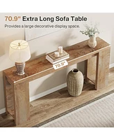 Tribesigns 70.9-Inch Extra Long Console Table, Farmhouse Wood Sofa Table Behind Couch, Narrow Entryway Accent Table for Living Room, Hallway, Entrance