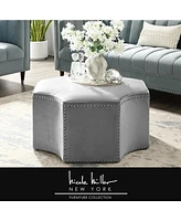 Nicole Miller Joziah Velvet Octagon Cocktail Ottoman