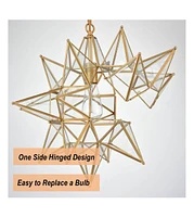 Moose Modern Star Pendant Light Boho Gold Hanging Ceiling Light with Clear Glass