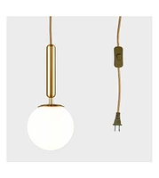 Moose Modern Gold Plug in Pendant Lighting with Switch Cord 6 Inch