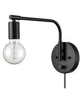 Moose Modern Swing Arm Plug-in Black Wall Sconce Set of 2