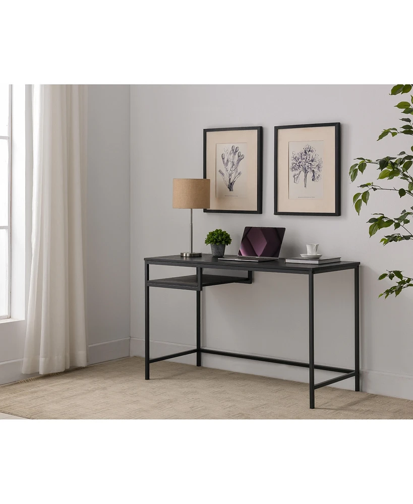 Kings Brand Furniture Julian Writing/Laptop Desk, Black Metal & Wood