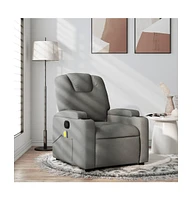 vidaXL Massage Recliner Chair Light Gray Fabric