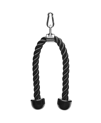 Sunny Health & Fitness Sunny & Health Fitness Tricep Push Down Non-Slip Rope Cable Attachment 27 Inches Exercise Machine Pulley System Gym Workout Fac