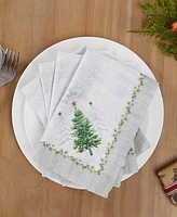 Avanti Trees Polyester 4 Piece Napkins, 18" x 18''