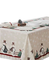 Avanti Country Snowman Polyester Tablecloth, 52" X 70"