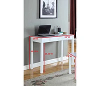 Kings Brand Furniture Kings Brand White Finish Wood Home Office Secretary Writing Desk