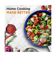 NutriChef 8'' Small Fry Pan with Lid - Non-stick Pan with Silicone Handle, Ceramic Coating Inside