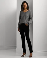 Lauren Ralph Women's Metallic Rib-Knit Dolman-Sleeve Sweater