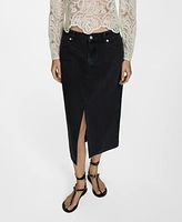 Mango Women's Denim Midi-Skirt