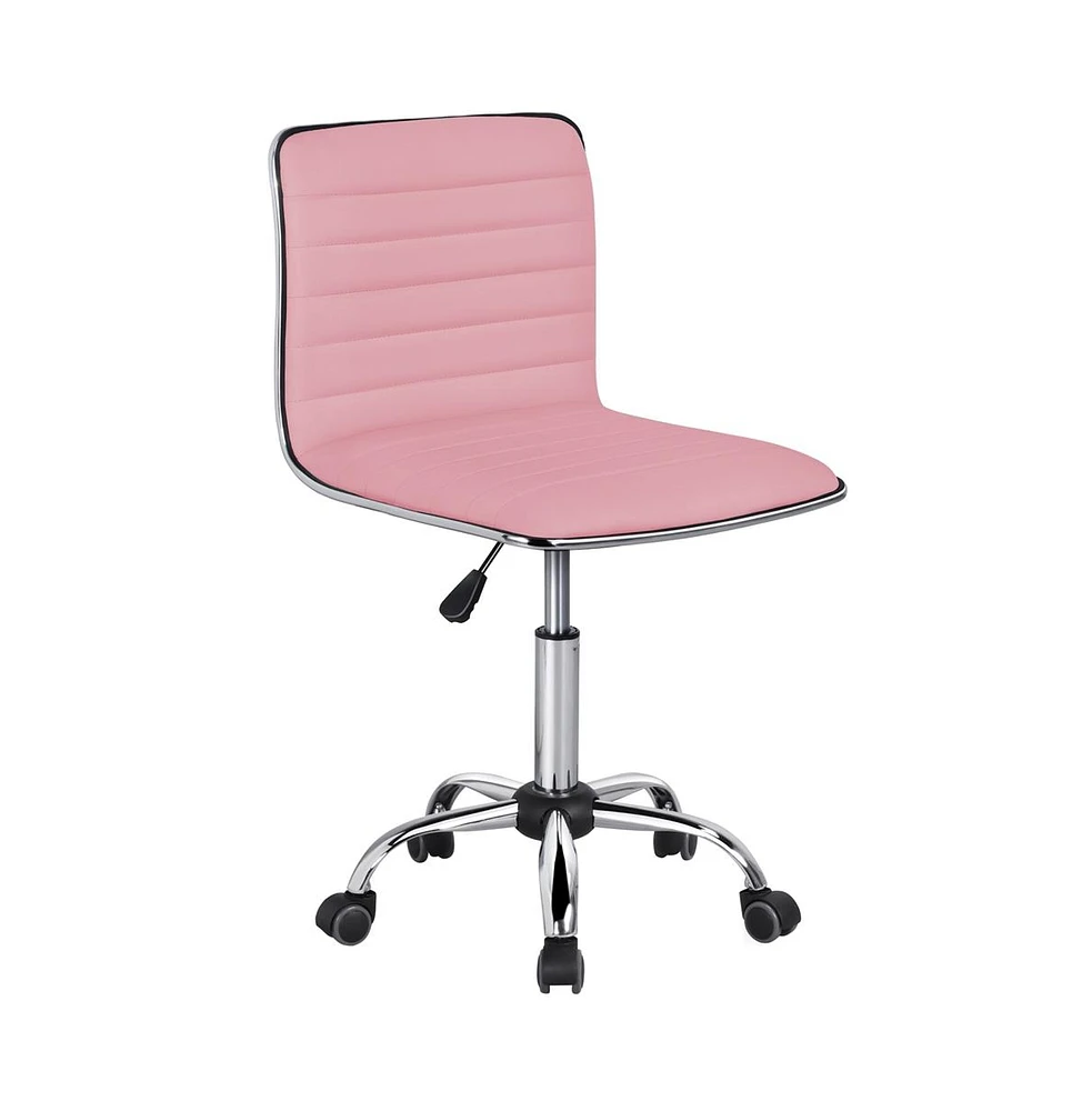 Yaheetech Pu Leather Low Back Swivel Armless Office Chair