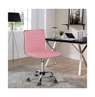 Yaheetech Pu Leather Low Back Swivel Armless Office Chair