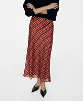 Mango Women's Checked Long Skirt