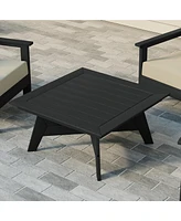 WestinTrends Modern Low Outdoor Patio Square Hdpe 37" Coffee Table