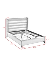 Inspired Home Kavion Velvet Platform Bed Queen
