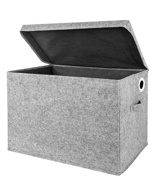 Sammy & Lou Kids Light Gray Felt Toy Box by