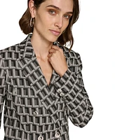 Karl Lagerfeld Paris Women's Monogrammed Peak-Lapel Blazer