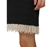 Karl Lagerfeld Paris Women's Faux-Pearl Tweed Skirt