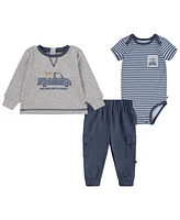 Huggies Baby Boys Short Sleeve Bodysuit, Crew and Pants 3-Piece Set