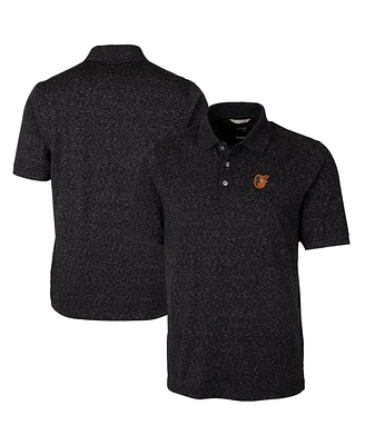 Cutter & Buck Men's Heathered Black Baltimore Orioles Advantage Space Dye Tri-Blend Polo